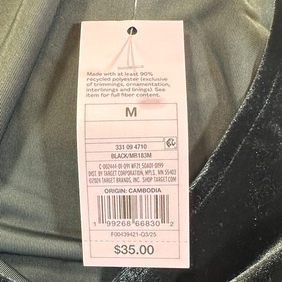 Velvet Black Mini Dress by Wild Fable NWT Size M - Picture 3 of 5